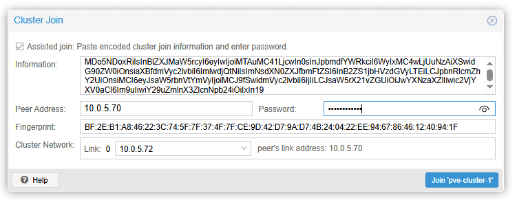 proxmox ve join cluster options